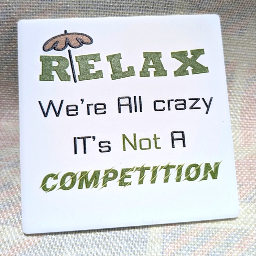 🚨 $5 w/Bundle 2+Items 🔥 Ceramic Coaster Tile RELAX Were All Crazy 4x4